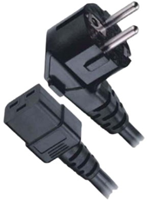 LT-322+549 Europe Power Cord, Angled Schuko CEE7/7 to C19